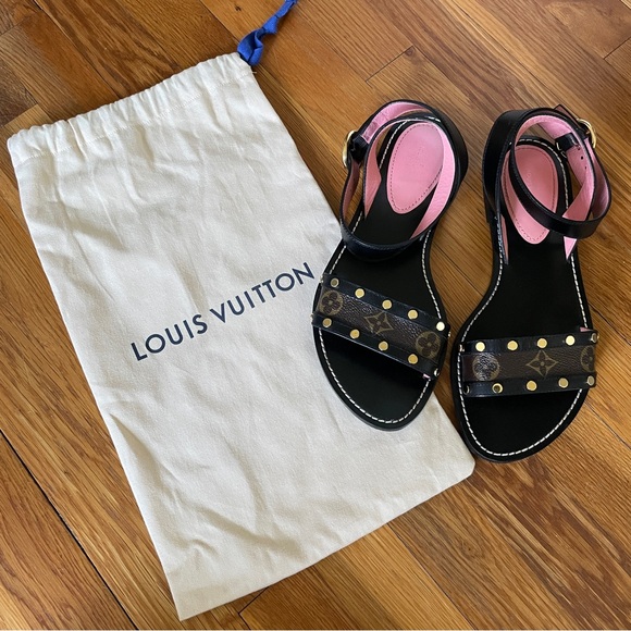Authentic Louis Vuitton Passenger Flat Sandals - Black Size 40 - Picture 2 of 13